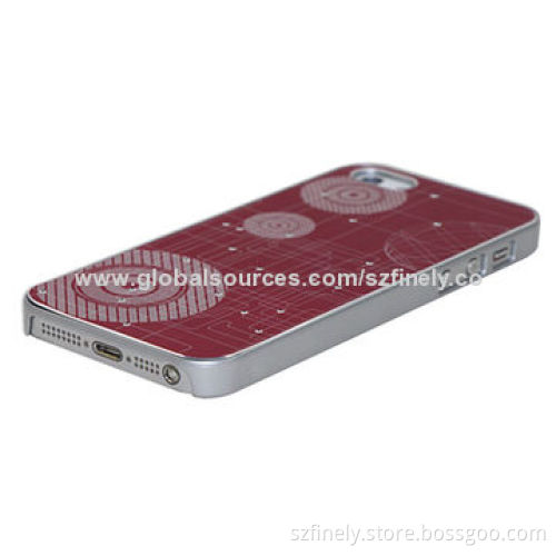 PC case for iPhone 5/5S, plating aluminum sheet, laser carve pattern, various colors available